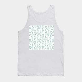 Green Minimalist Leaves Tank Top